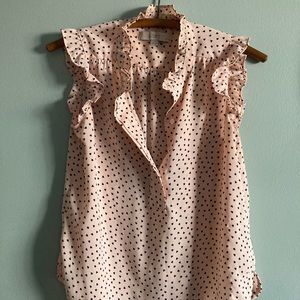 Sleeveless Heart Ruffle Shirt from LOFT